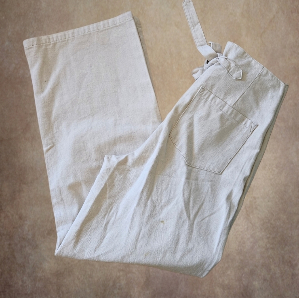 Cider Cream High-Waisted Wide-Leg  Demin Pants